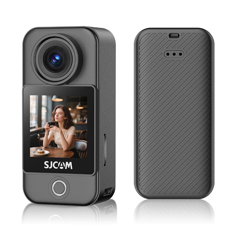 SJCAM C400 Pocket Actionkamera 4K Video mit 6-Achsen Gyro-Stabilisierung 1.3 Zoll Touchscreen Kompakt 6.8×3.2×2.6cm Tragbar 172 Min Akkulaufzeit Wasserdicht 30m mit Gehäuse Schnelles 5GHz WiFi zum Handy 16MP Foto Zeitlupe für Radfahren Wandern Angeln Vlog