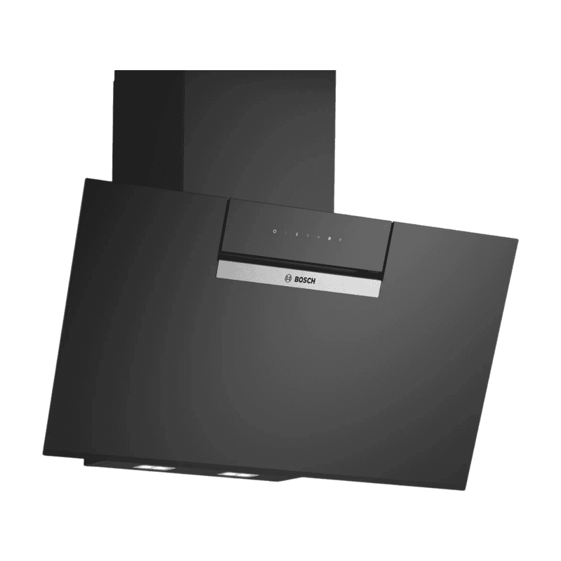 Wanddecor Afzuigkap - schuin glas - BOSCH SER4 - DWK87FN60 - Home Connect - L 790 x Ø 433 mm - Zwart