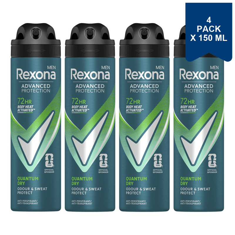 Rexona Deospray Men Quantum Dry 150 ml (4-Pack)