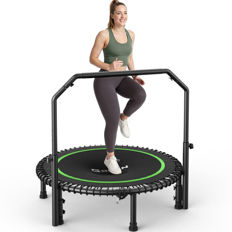 BCAN - Rebounder trampolin voor volwassenen - 102/122 cm & 204/250 kg - Bungeekoord met verstelbare handgreep - Binnen & buiten
