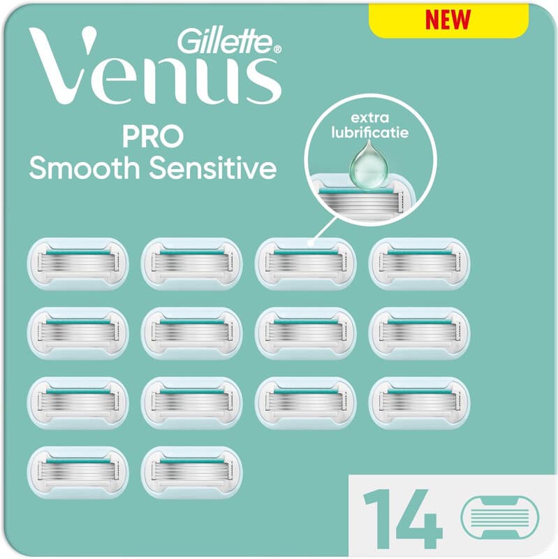 Gillette Venus Pro Smooth Sensitive navulmesjes voor dames - voor de gevoelige huid - 14 stuks