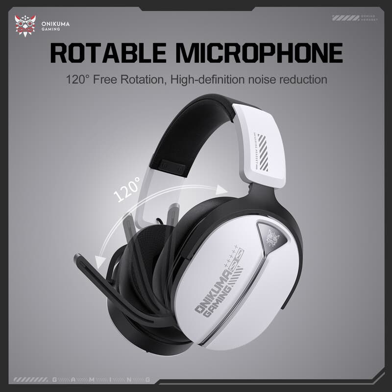 GT887-wit Draagbare draadloze hoofdtelefoon, 20Hz-20kHz frequentierespons, oorkussens met onafhankelijke fysieke knoppen en volumeregeling via scrollwiel