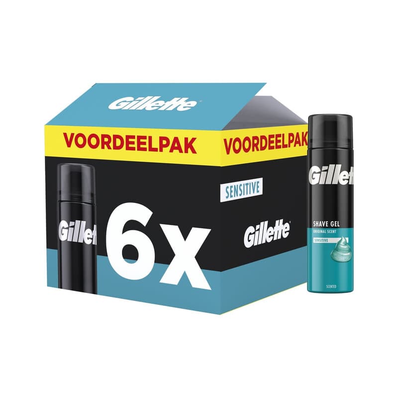 Gillette Classic Sensitive Scheergel - Voor Gevoelige Huid - voordeelverpakking 6 x 200ml