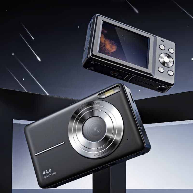 Songdian Pocketcamera 4K 64MP – Voor fotografie en video, 16x zoom – Zwart