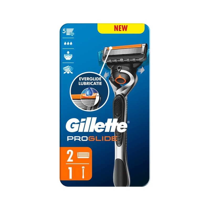 Gillette Proglide Scheerapparaat Voor Mannen - 1 Handvat + 2 Scheermesjes