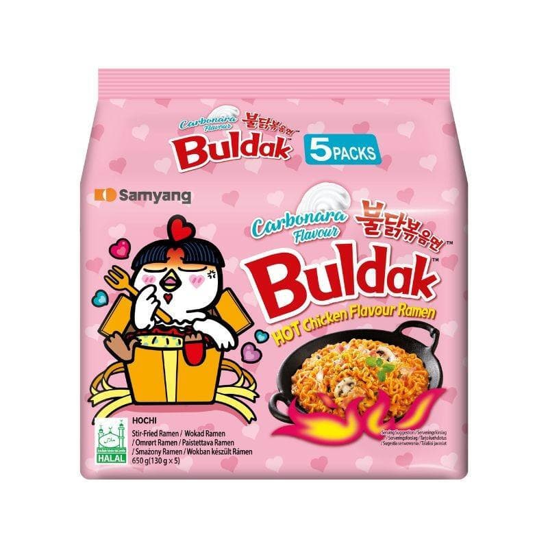 Samyang Buldak hete kip carbonara ramen (pak van 5)