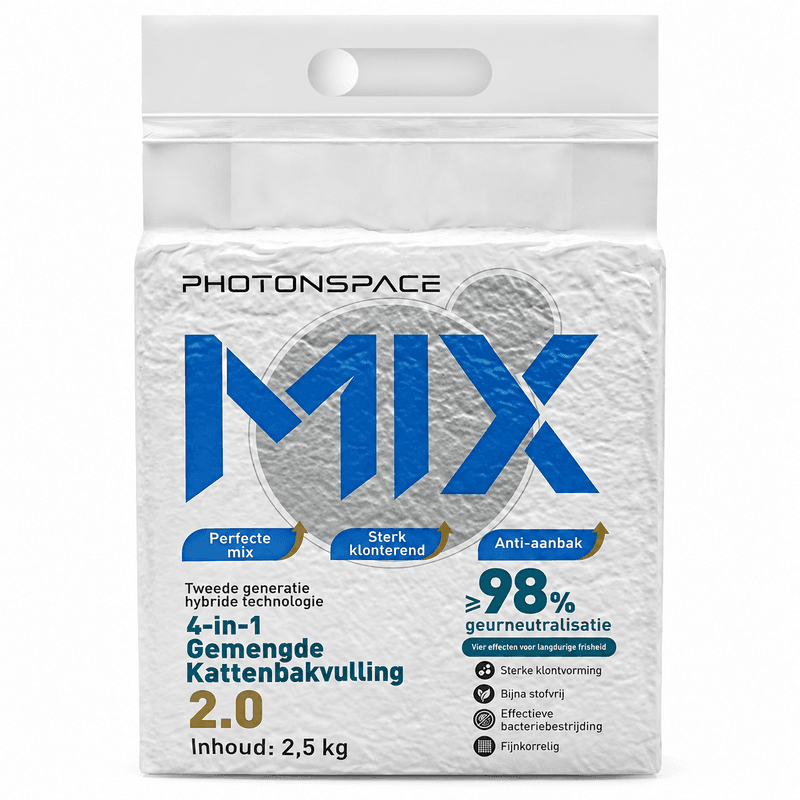 Photonspace - Tofu 4-in-1 Kattenbakvulling - 6 L - 2,5 kg - Klontvormend - Geurloos - Minder plakken - Geschikt voor zelfreinigende kattenbakken