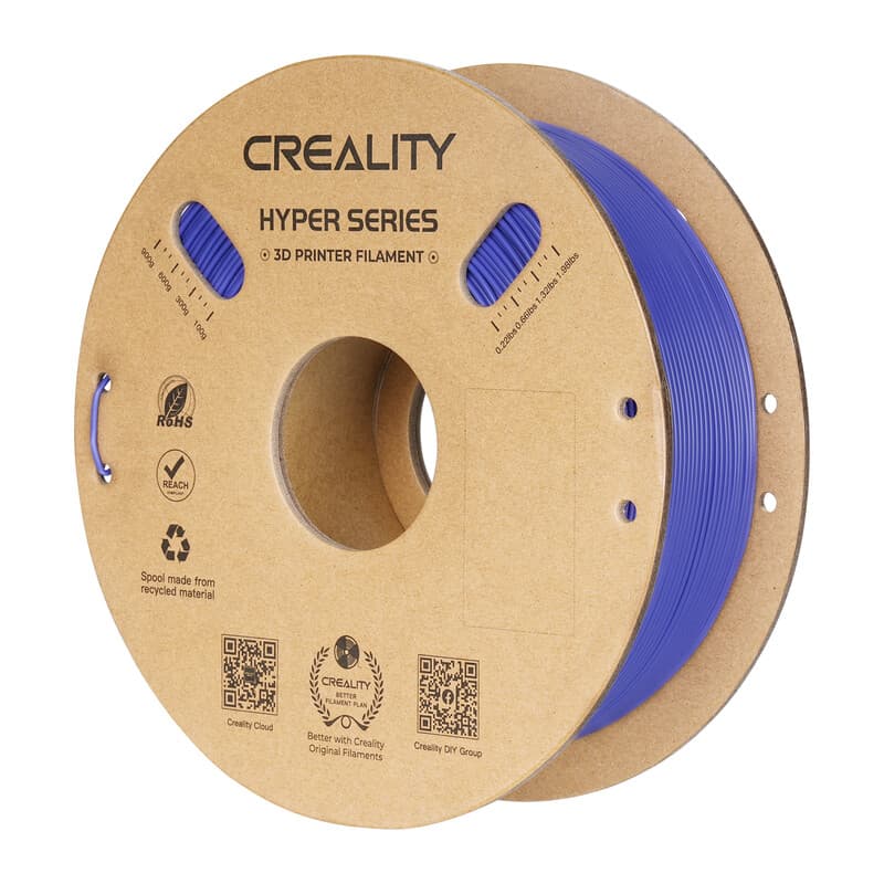 Creality Hyper PLA Perry Blue 1 kg, hogesnelheid 30-600 mm/s, dimensionele nauwkeurigheid +/-0,02 mm, compatibel met de meeste FDM 3D-printers, 1 kg (2,2 lbs) spoel