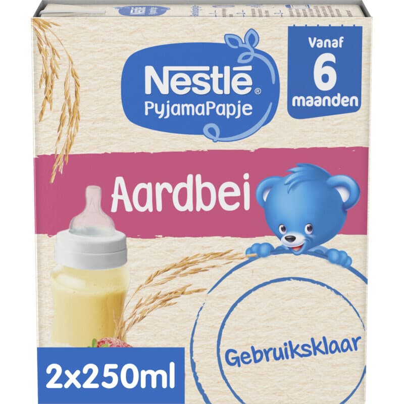 Nestle Pyjamapap Aardbei 2 x 250 ml
