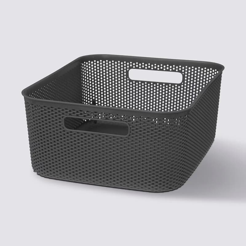 5five Crochy Opbergmand - Grijs, 11L, 34 x 28 x 14 cm