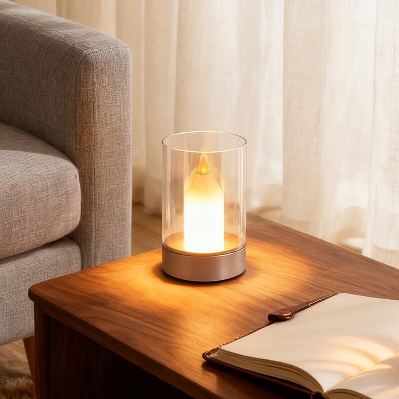 Loving Pets tafellamp, draadloze vloeibare kaars, oplaadbare tafellamp met dimbaarheid, kleurtemperatuur 3000 K, LED-nachtlamp, elektrische theelichten voor buiten, weerbestendig voor terras, balkon en decoratie