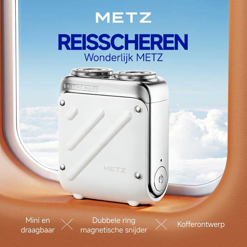 Metz Traveler Scheerapparaat voor mannen, mini & draagbaar, volledig waterdicht, perfect Qixi-Valentijnsdagcadeau voor vriend, echtgenoot en vader