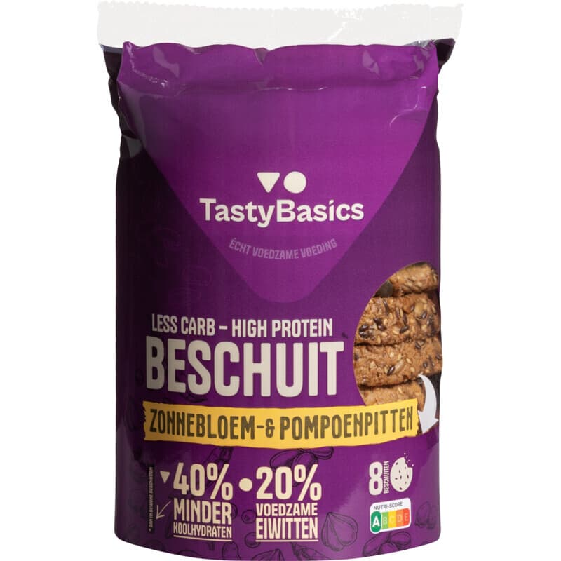 TastyBasics Beschuit met Zonnebloempitten 8 Stuks