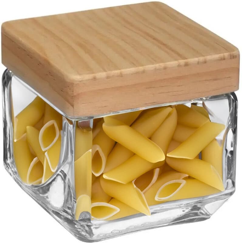 5five Glazen opslagpot met dennen deksel - 0,85 L, transparant, 11 x 22,5 cm