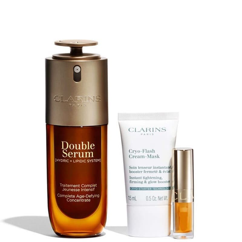 CLARINS Set Double Serum 50ml + Masker 15ml + Lip