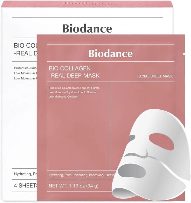 BioDance Bio Collagen-Real Deep Mask - 4 Sheets, 1.19 Oz 34g Each