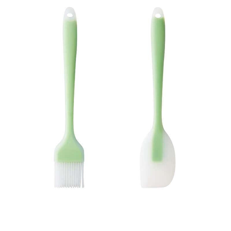 BJ 21cm Lichtgroene Oliekwast en Schraper Set