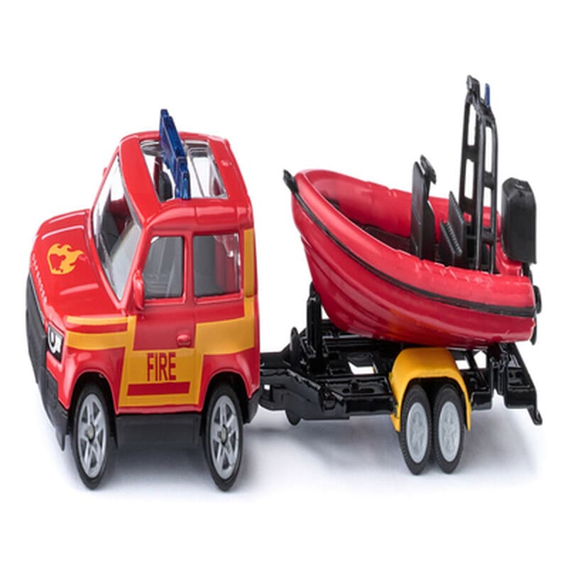 Siku Land Rover Defender brandweerwagen model - rood, 17,1 cm