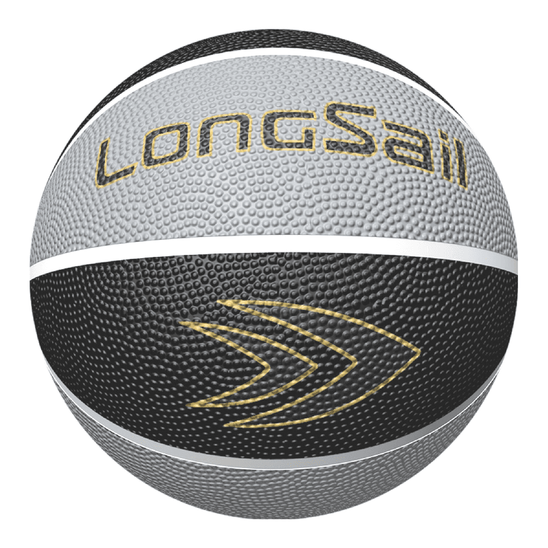 Hoogwaardige rubberen basketbal (27,5") maat 5# zwart/grijs