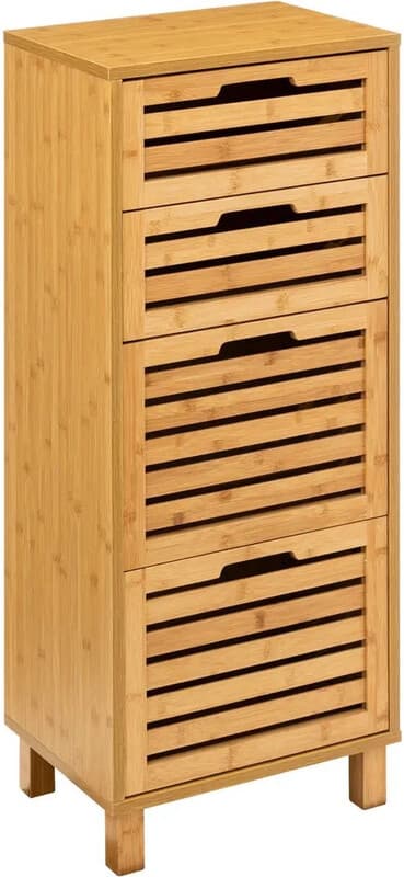 5five Bamboe 4-lade eenheid - 30 x 40 x 97,5 cm, Natuurlijk