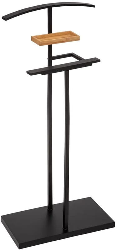 5five Bamboe Metalen Valetstand Badkamerplank - Zwart, 45 x 22 x 114 cm