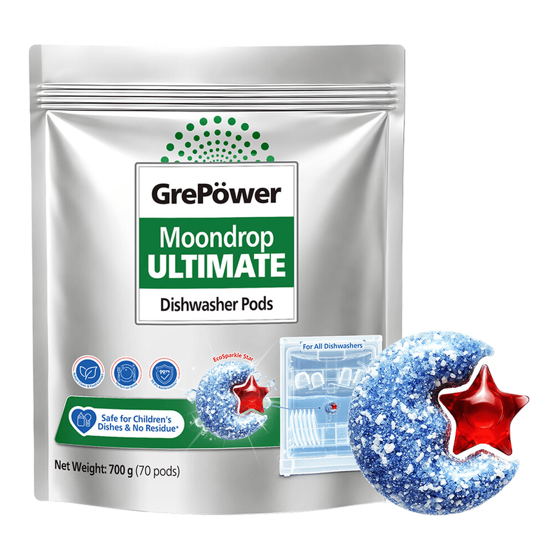 GrePower Starry Night Ultra-Clean Vaatwastabletten, 10 g x 70 tabletten, snel oplossend, snelle was, antibacterieel, restvrij, voor vaatwassers.