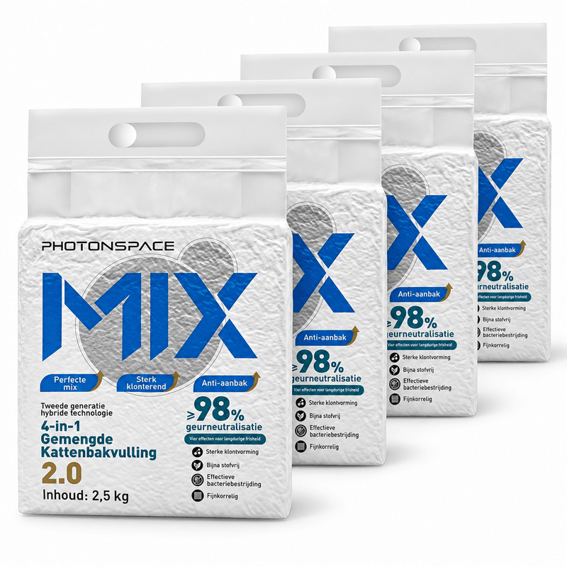 Photonspace - Tofu 4-in-1 Kattenbakvulling - 6 L - 2,5 kg*4=10kg - Klontvormend - Geurloos - Minder plakken - Geschikt voor zelfreinigende kattenbakken