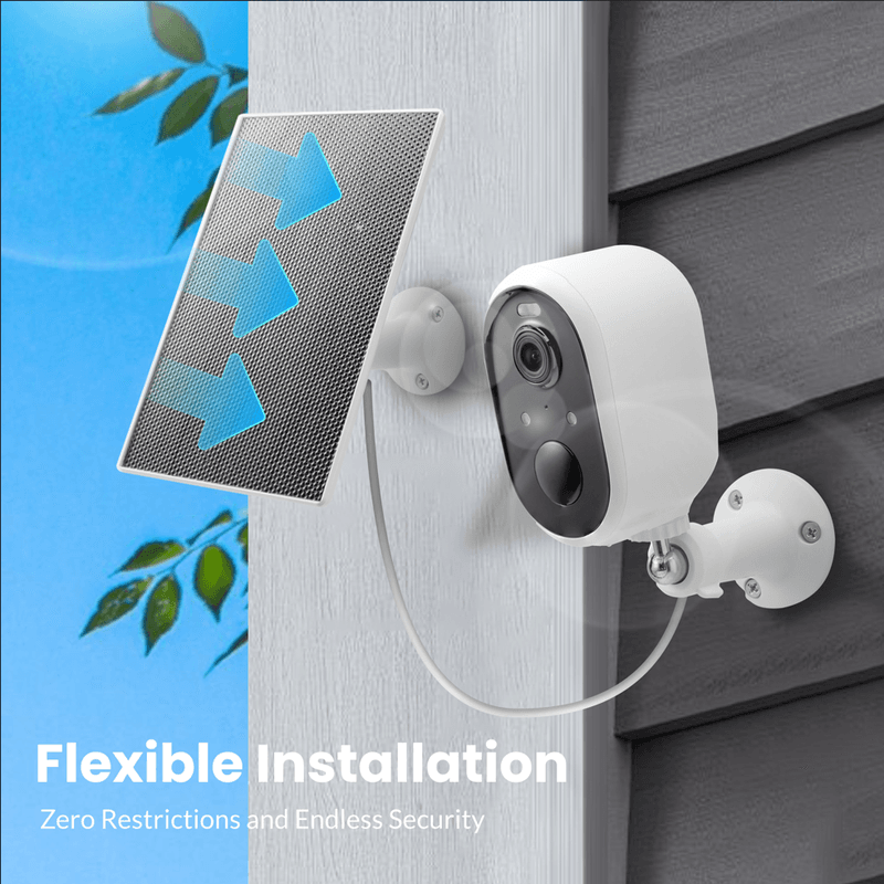 Powered by TUYA, Goldsmart Solar Security Camera Outdoor Wireless, 2K Color Night Vision, Battery Powered PIR Motion Detection,2.4GHz WiFi Cameras for Home Surveillance, Light and Sound Alarm, 2-Way Audio