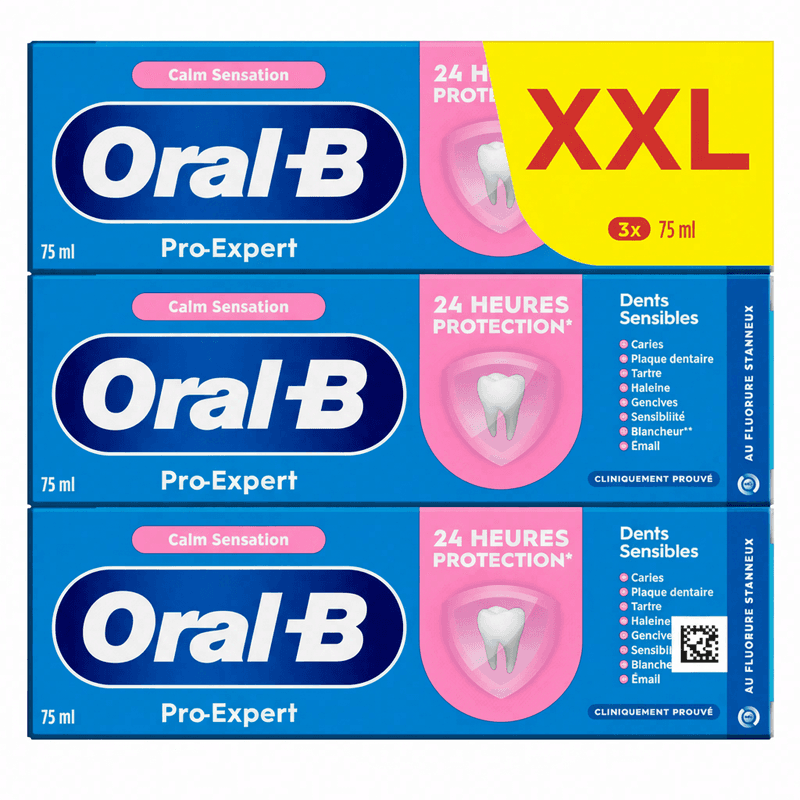 Oral-B Pro-Expert gevoeligheid kalmerende sensatie tandpasta - Eucalyptus pepermuntsmaak - 3 x 75 ML
