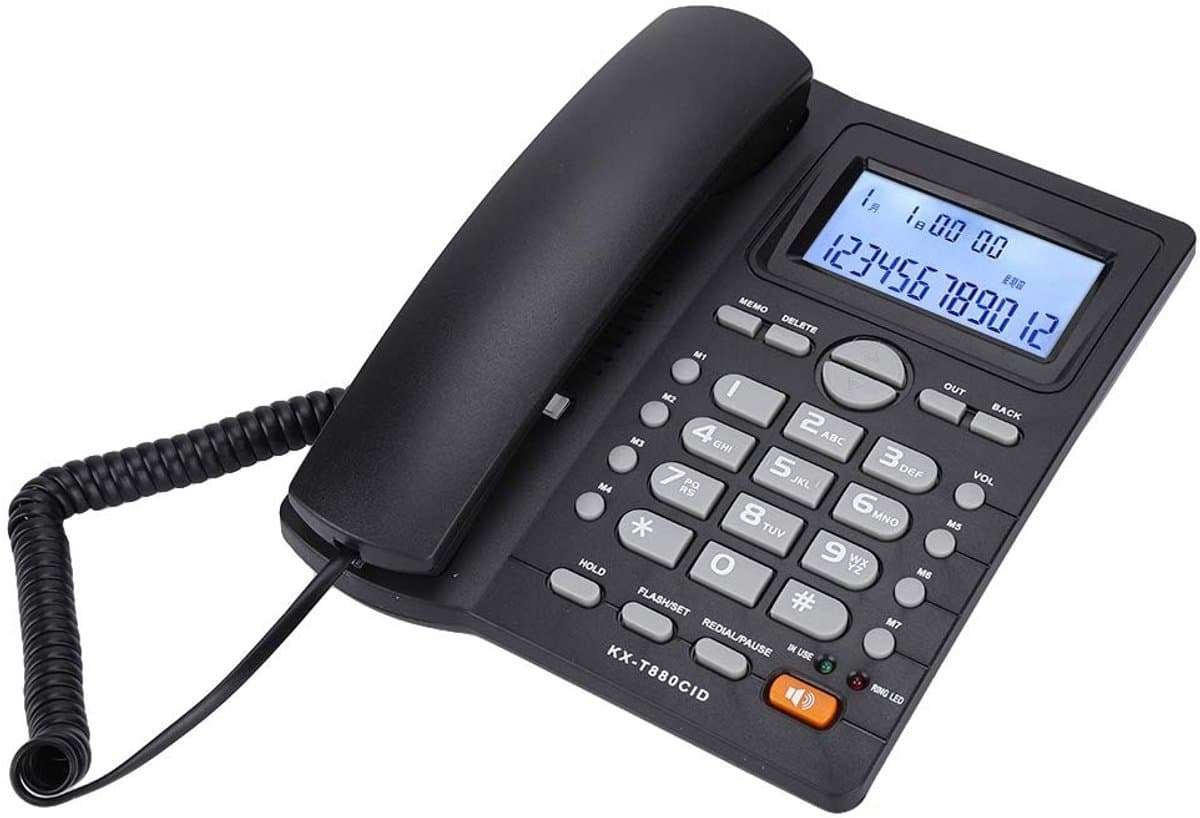 Allecto - Vaste telefoon - Dual-port uitbreidingsset - Nummerherkenning met luidspreker - Zwart - Geschikt voor Home Office - Telefoon met LCD-scherm
