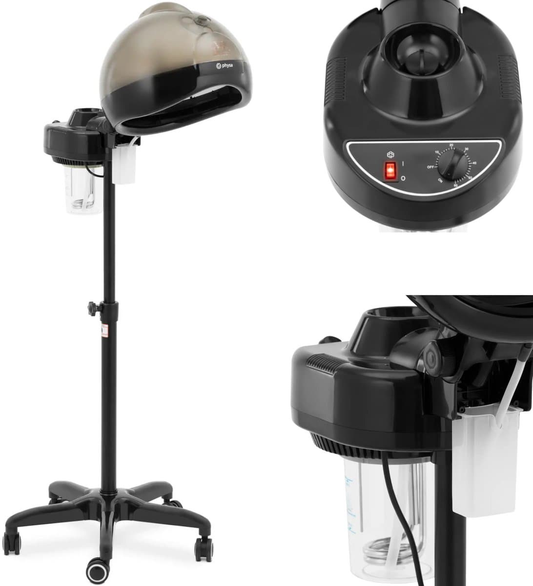 Haarstomer - met statief - 750 W - timer - 0,75 l - physa