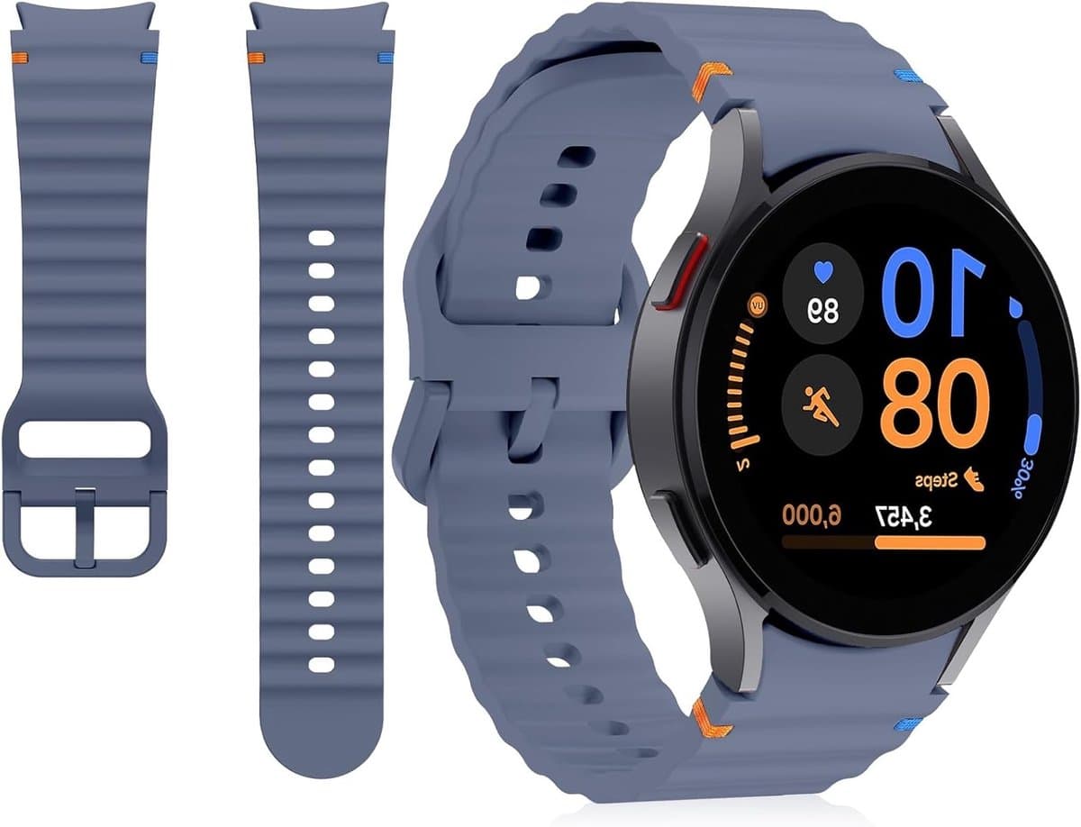 Verstelbare Sport Silicone Horlogeband voor Smartwatches, Geschikt voor 40mm en 44mm, Ideaal voor Actieve Gebruikers in Blauwgrijs