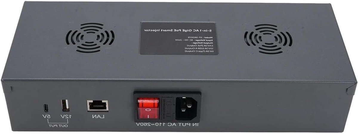 PoE Injector - Netwerk Voeding - Apparaten Voeden - 180W Vermogen - Gigabit Snelheid - Zwart