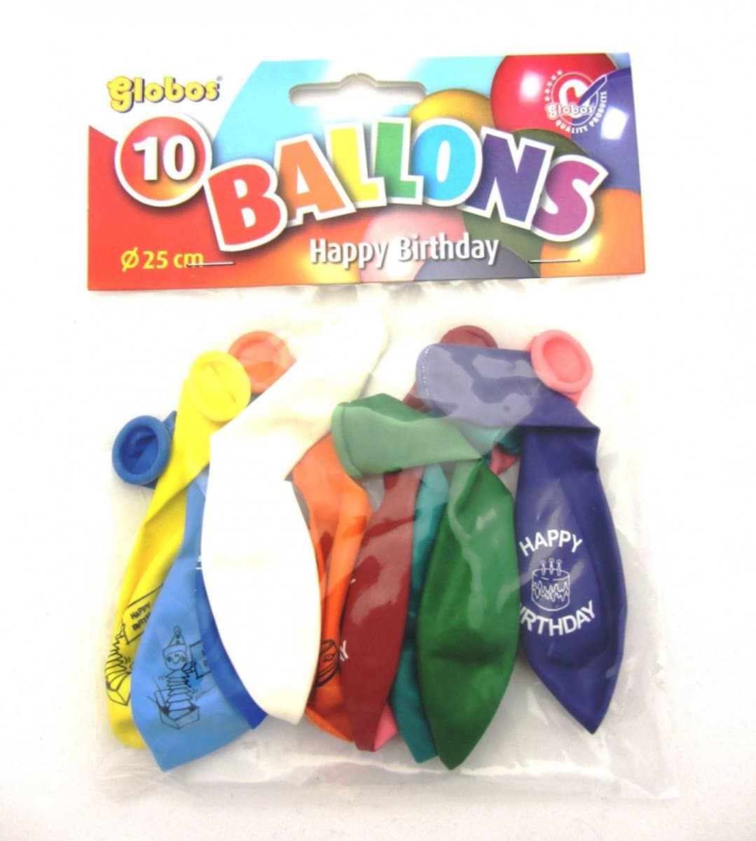 Latex ballonnen versiering - Hartelijk Gefeliciteerd - 10 stuks - 25 cm doorsnee - biologisch afbreekbaar