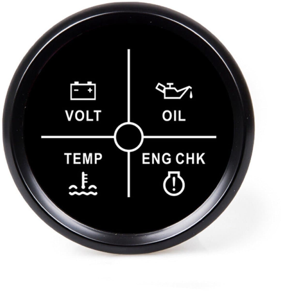 Hollex zwarte 4-in-1 Alarminstrument 9-32V Ø59mm