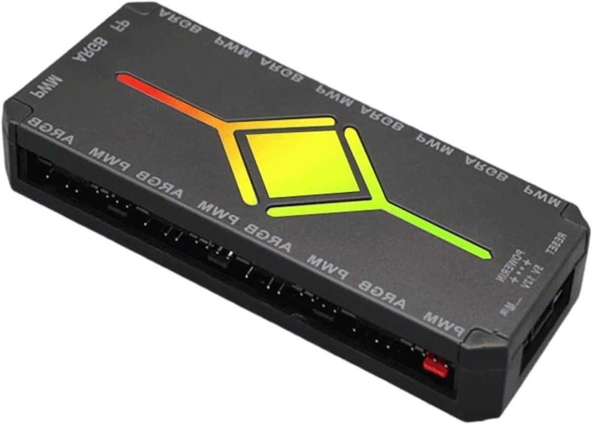 ARGB Controller - LED Hub - Verlichting Aanpassen - Magnetische Montage - 12 cm - Zwart