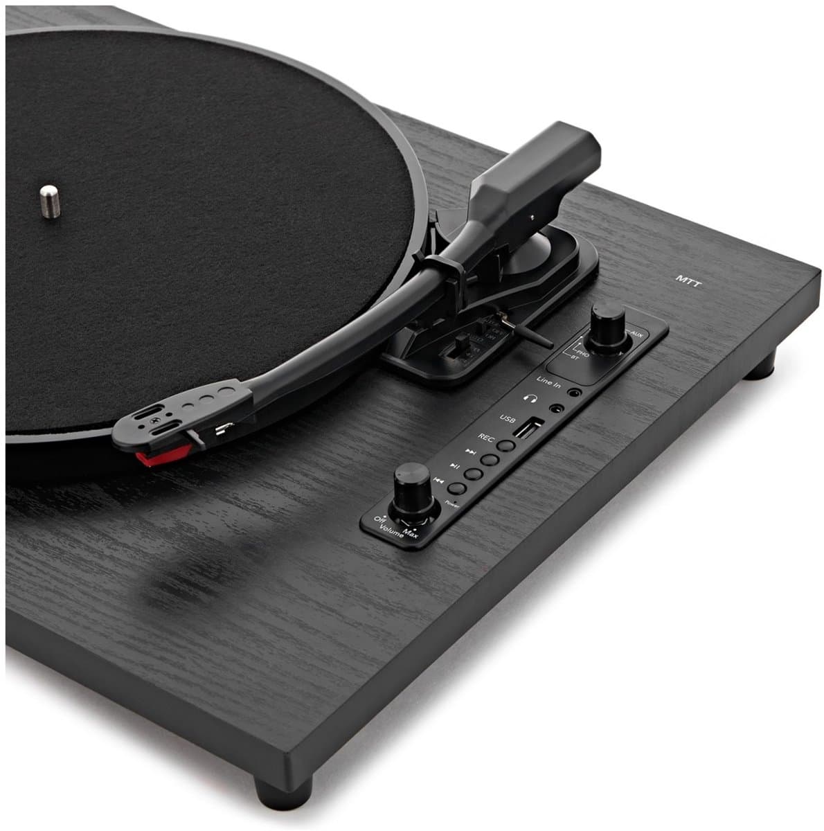AVCOM Contemporary Platenspeler en actief luidspeakersysteem, zwart