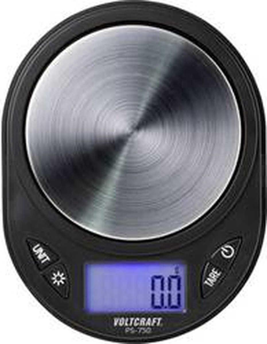 VOLTCRAFT PS-750 Precisie weegschaal Weegbereik (max.) 750 g Resolutie 0.1 g werkt op batterijen Zwart