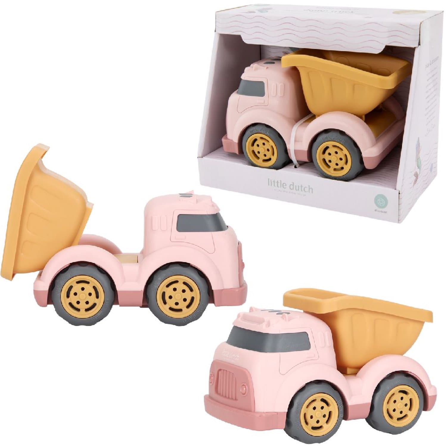 Little Dutch Vuilniswagen - Roze, 17 cm