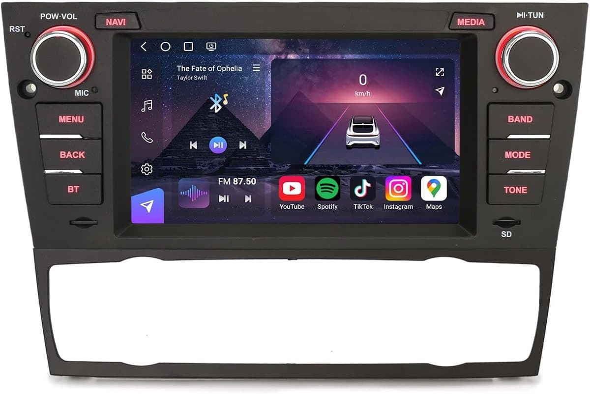 Android 14 Auto Radio met GPS, CarPlay & Android Auto voor BMW 3 Serie E90 E91 E92 E93
