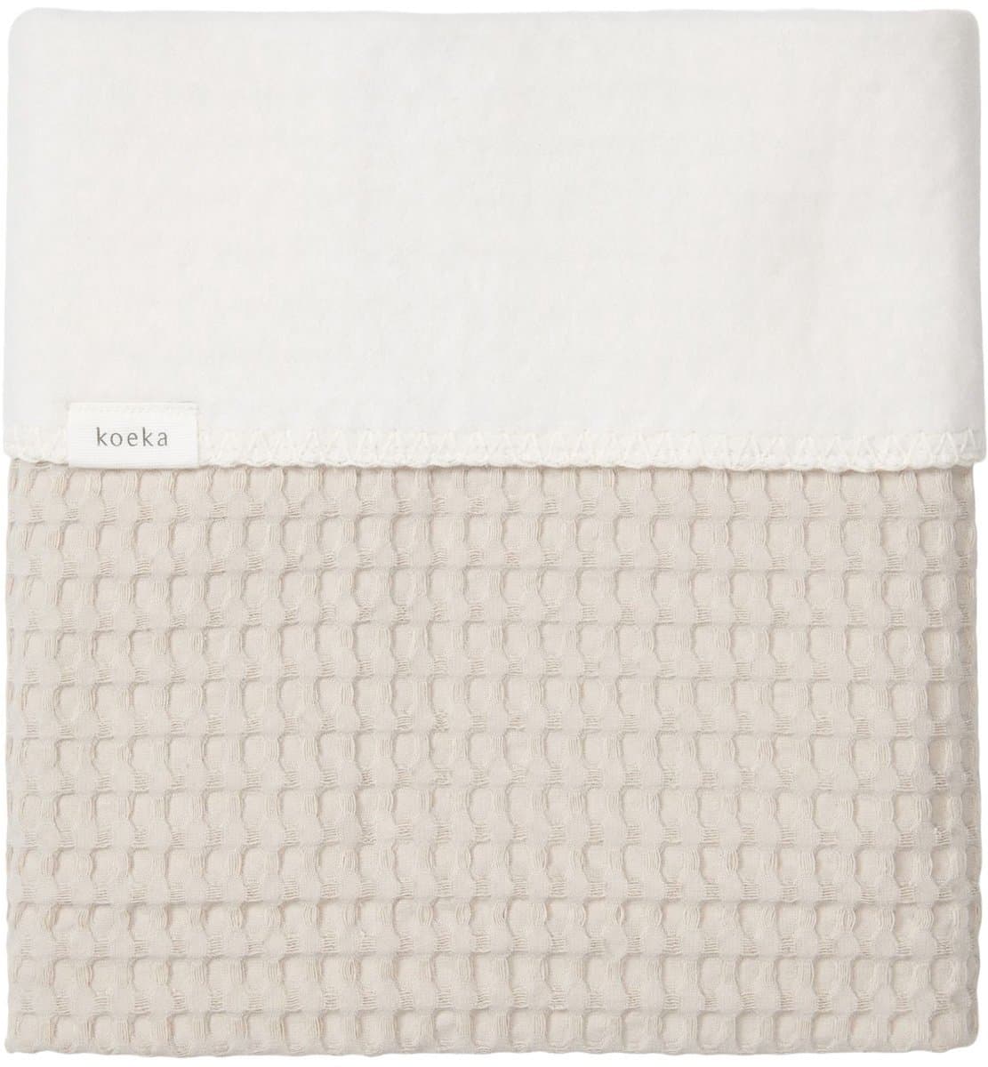 Koeka ledikantdeken cotton fleece wafel Amsterdam sand 100x150