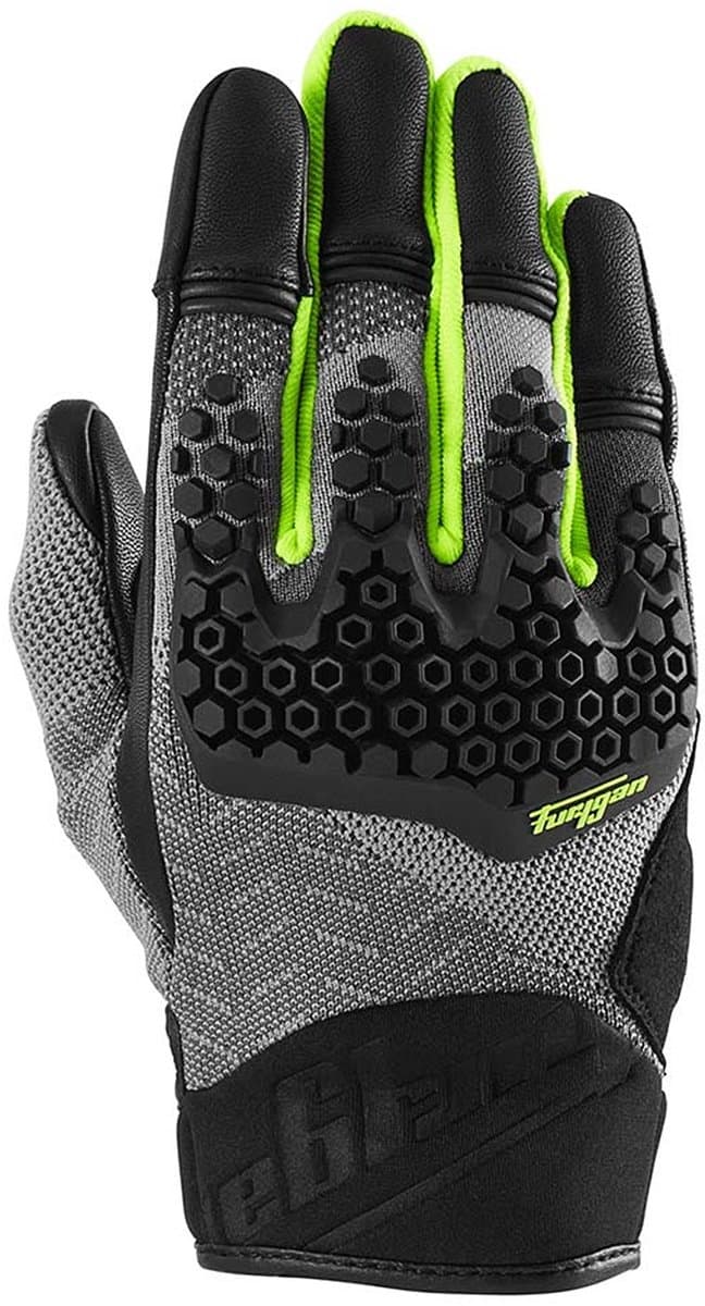 Furygan Jack Handschoenen Zwart Grijs Geel Fluo - Maat XL - Handschoen