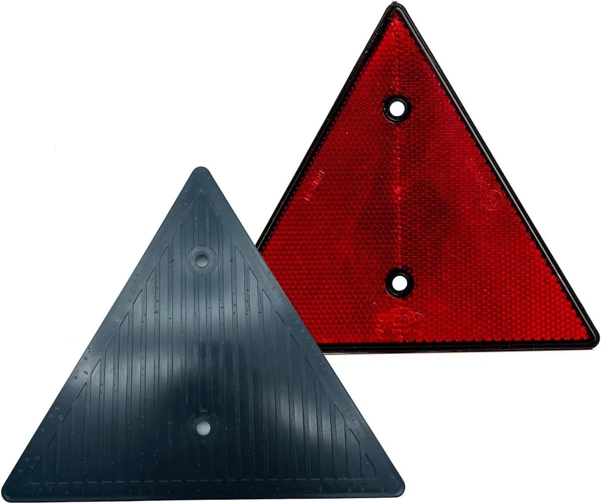 Driehoekige Reflectoren - Veiligheidsreflectoren Trailer - Zichtbaarheid Verhogen - Universele Pasvorm - 158 mm - Rood