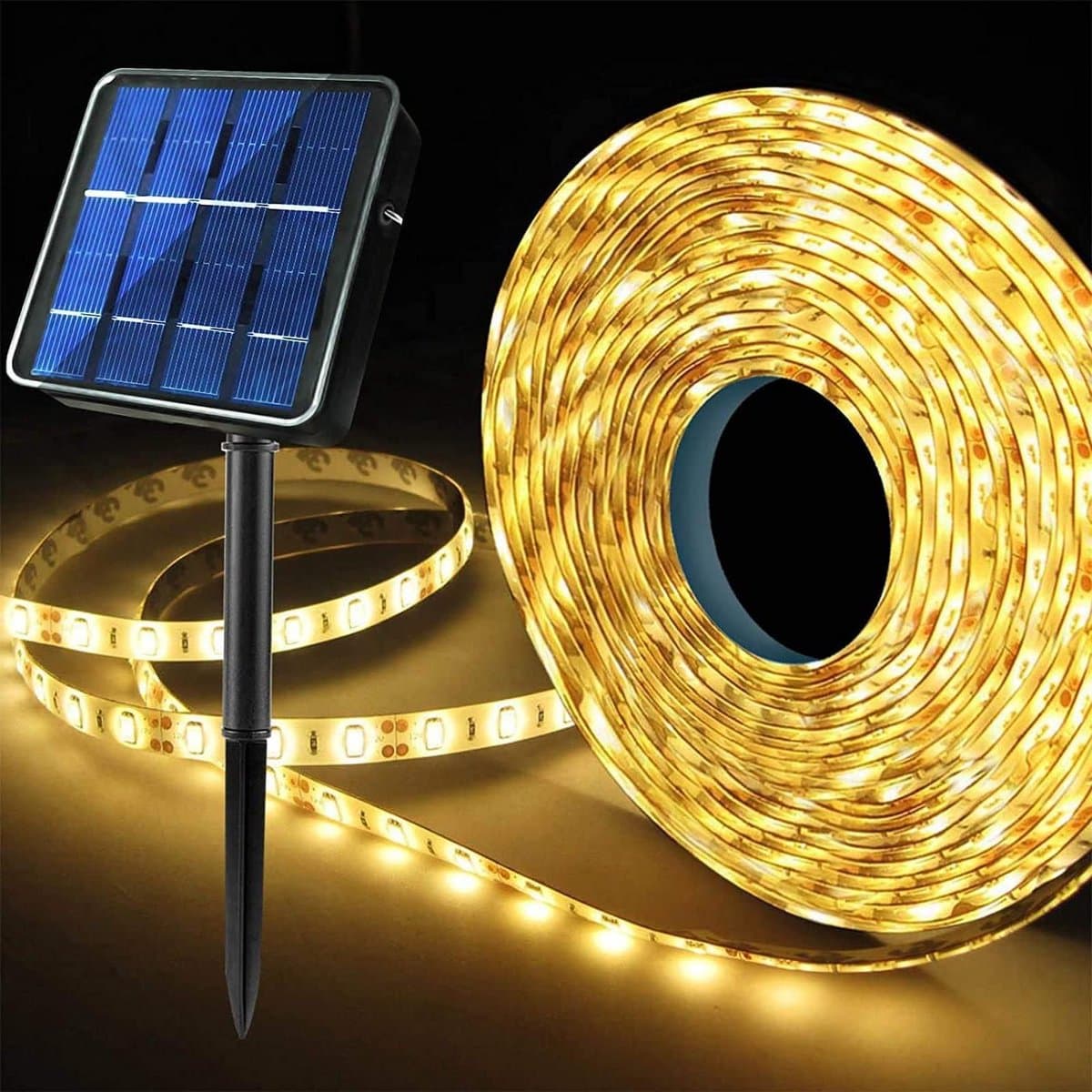 Ledstrip op zonne-energie - Lichtketting buiten - Tuin decoreren - Op maat te snijden - 3 meter - Warm wit