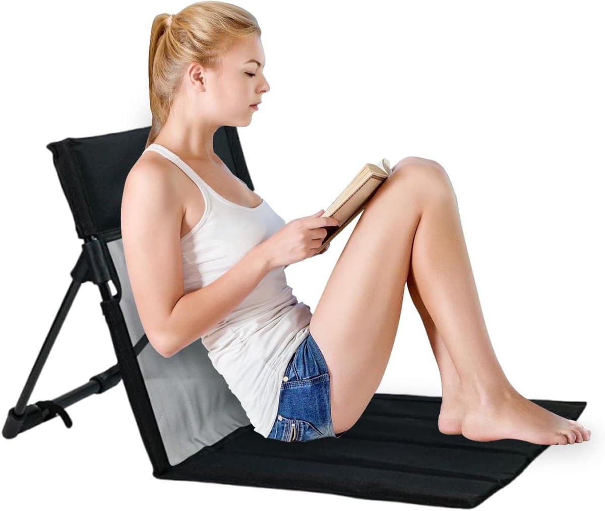 Opvouwbare Campingstoel - Draagbare Stoel - Buiten Ontspannen - Ademend Mesh Rugpaneel - 39.2x38.5x15.8cm - Zwart