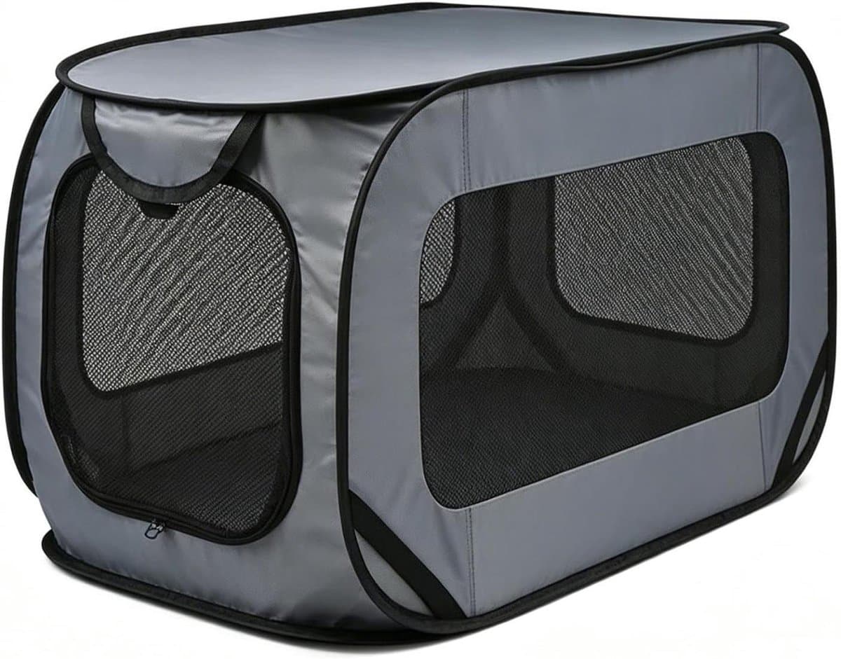 Hondenbench Kattenkooi - Draagbare Bench - Huisdier Vervoer - Ademend Mesh Ventilatie - 45x40x5 cm - Grijs