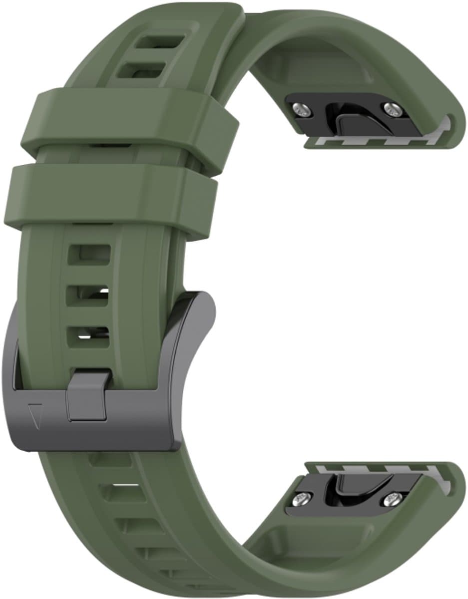 For Garmin Fenix 3 26mm Silicone Sport Pure Color Watch Band(Dark Green)