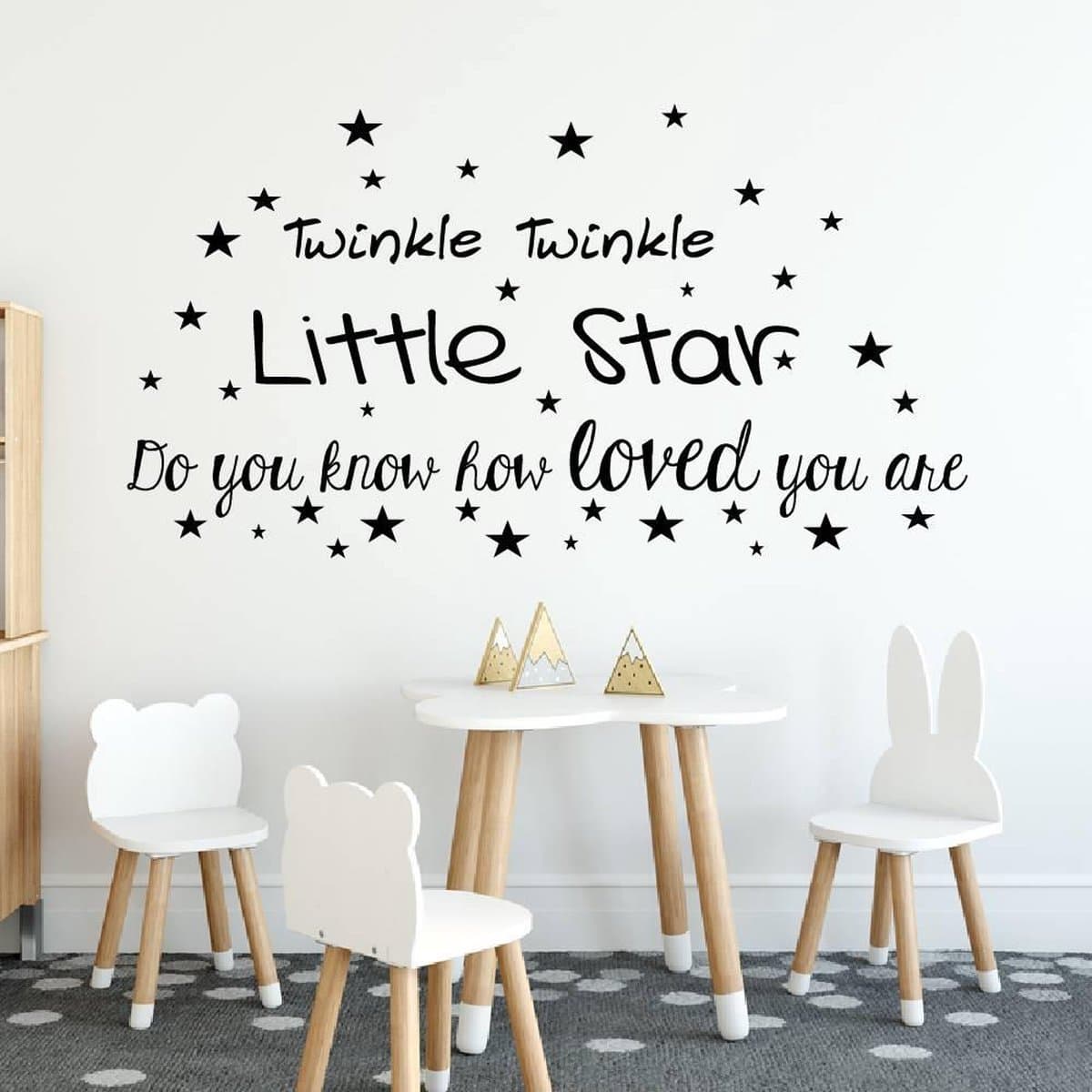 Twinkle Twinkle little star - Lichtbruin - 120 x 65 cm baby en kinderkamer - teksten en gedichten baby en kinderkamer