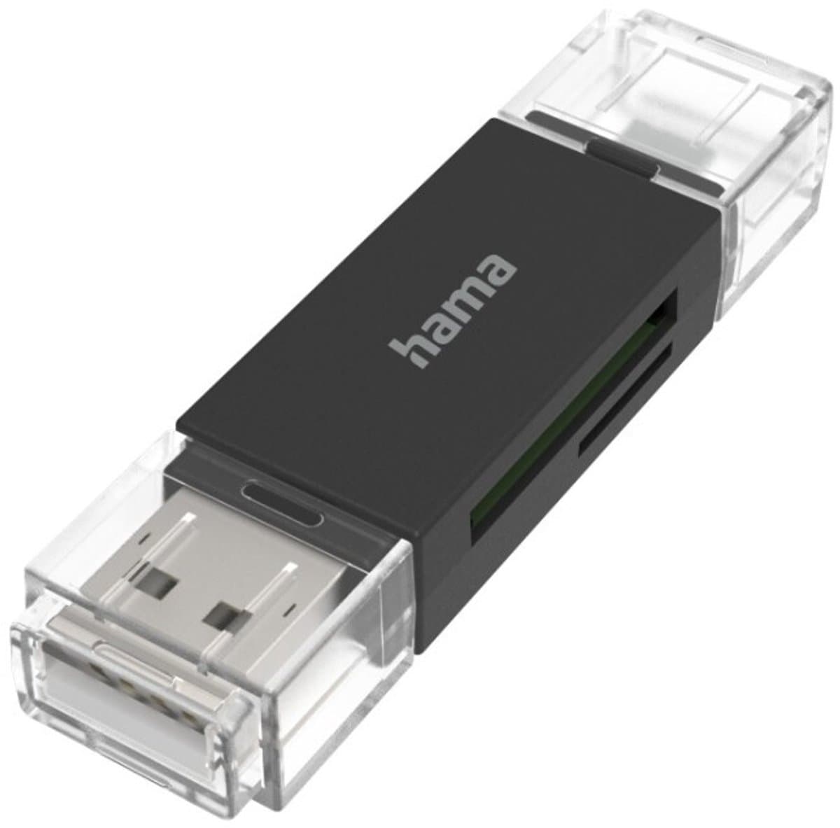 Hama USB-kaartlezer OTG USB-A + Micro-USB USB 2.0 SD/microSD
