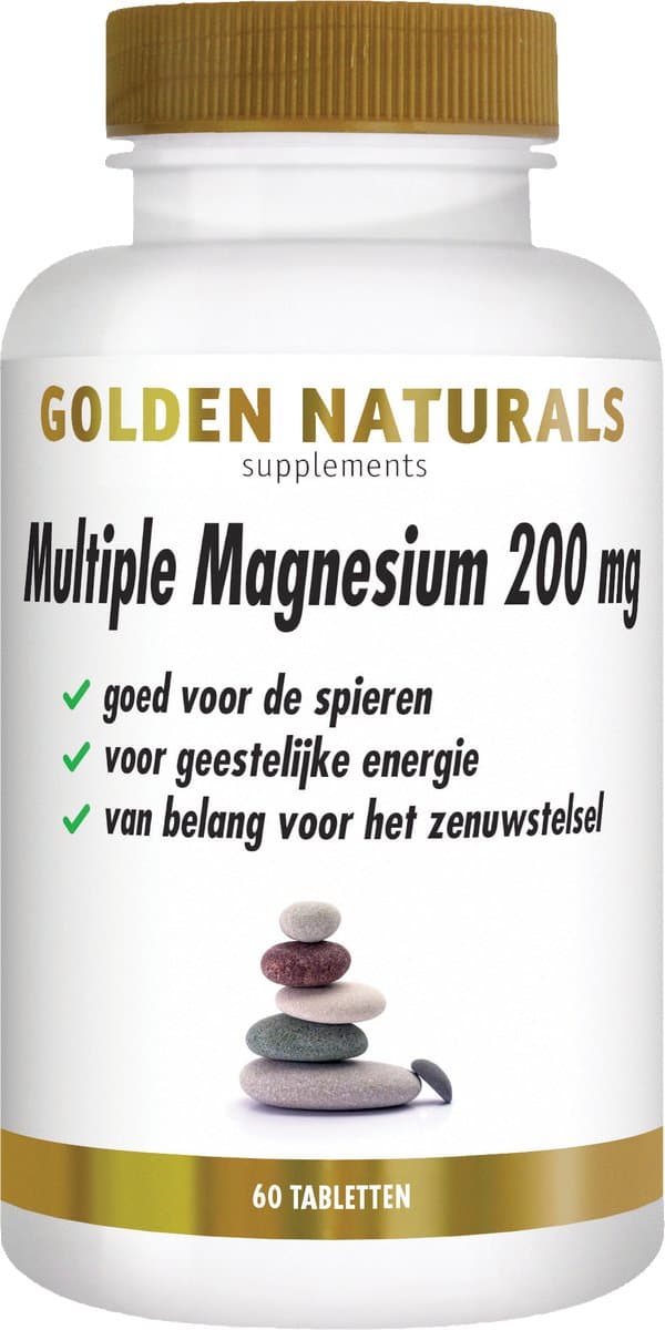 Golden Naturals Multiple Magnesium 200mg (60 veganistische tabletten)
